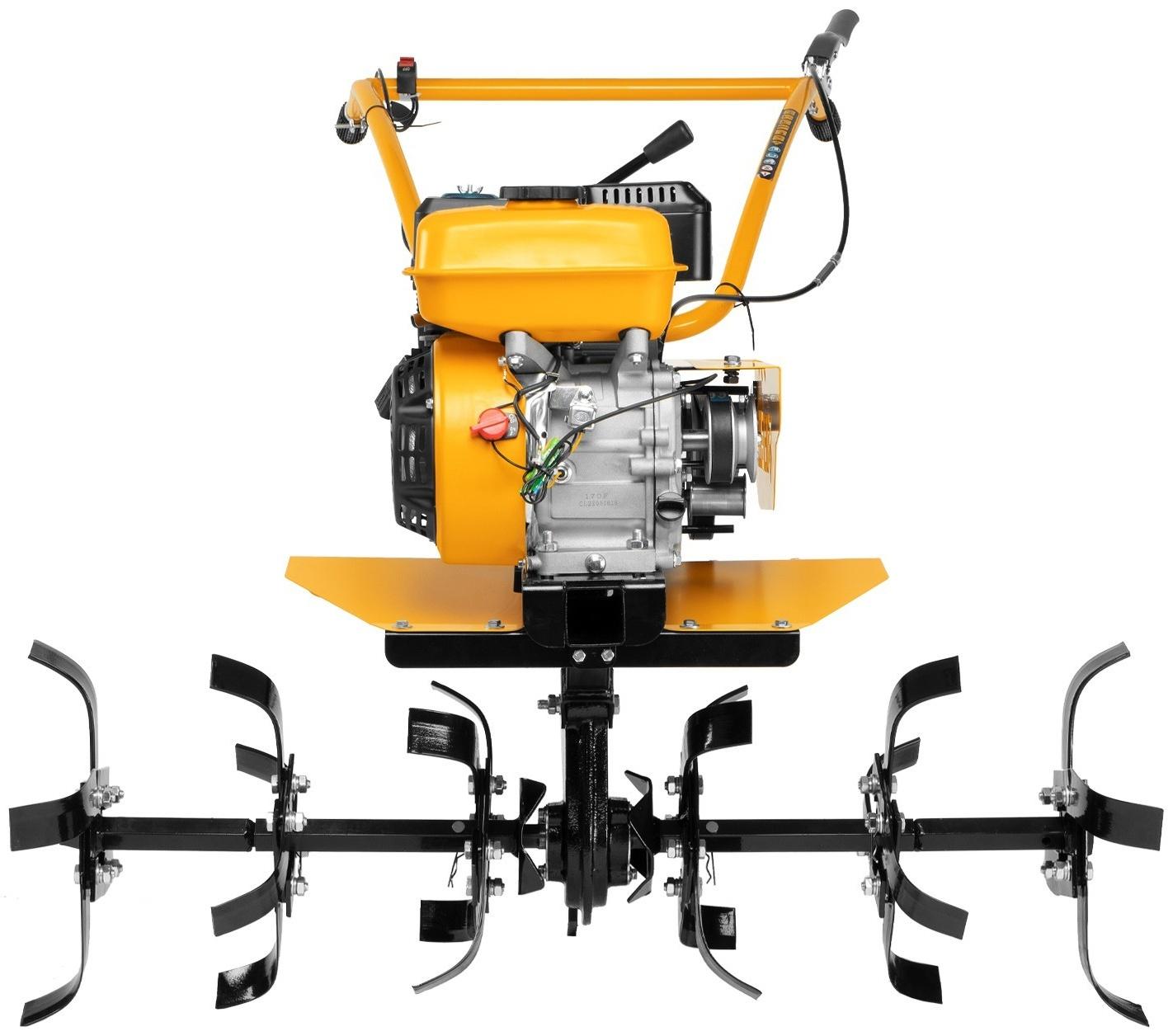 Мотоблок Denzel DPT-270S, 7 л.с, 850х350 мм, фрез 3х4, шкив отбора мощности, передачи 2В/1Н