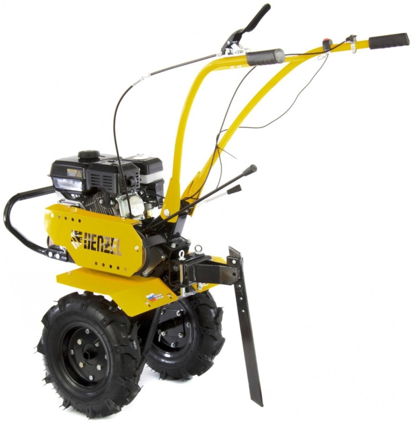 Мотоблок Denzel DPT-270S, 7 л.с, 850х350 мм, фрез 3х4, шкив отбора мощности, передачи 2В/1Н