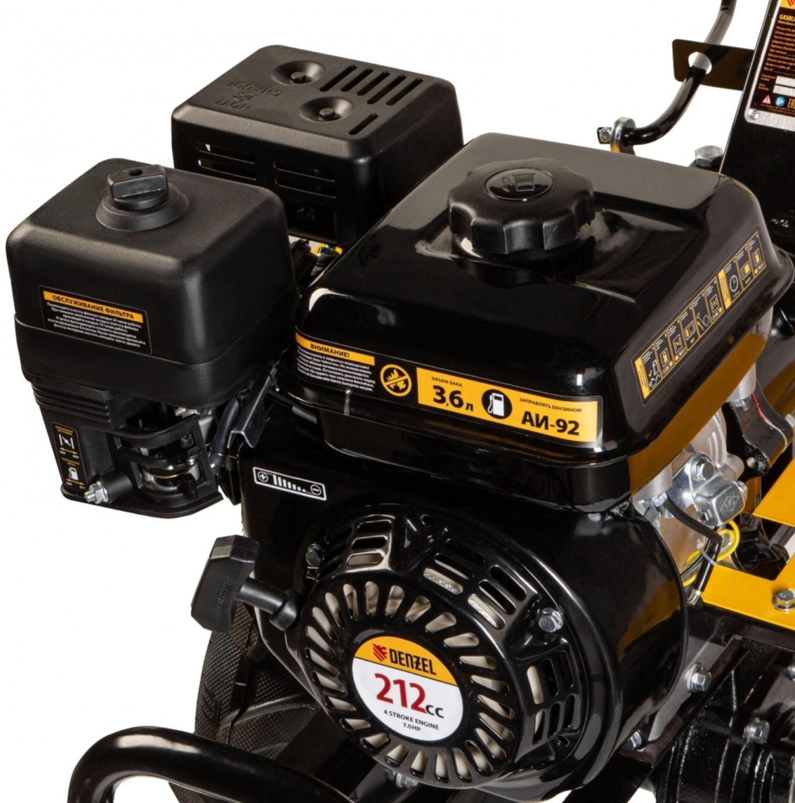 Мотоблок Denzel DPT-270Х, 7 л.с, 900х350 мм, фрез 3х4, вал отбора мощности, передачи 2В/1Н