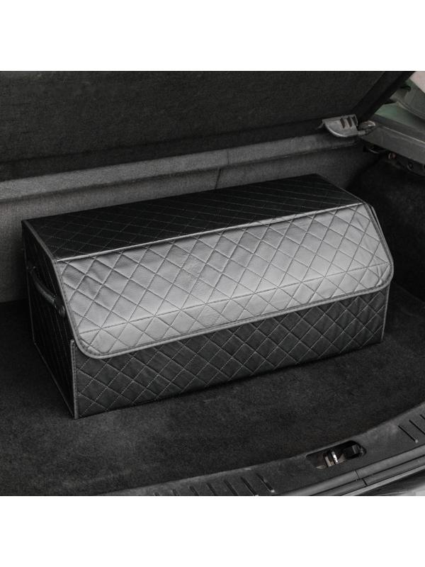 Органайзер саквояж в багажник автомобиля HT-090, 68×30×28 см, экокожа