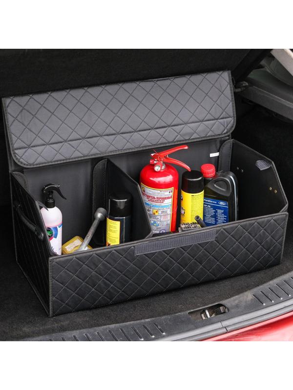 Органайзер саквояж в багажник автомобиля HT-090, 68×30×28 см, экокожа