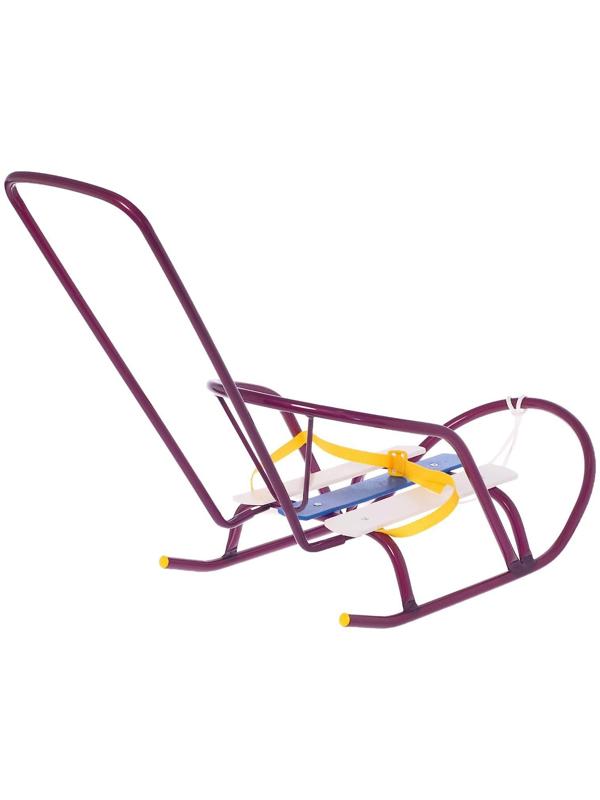 Кукольные санки с толкателем, цвет амарантовый