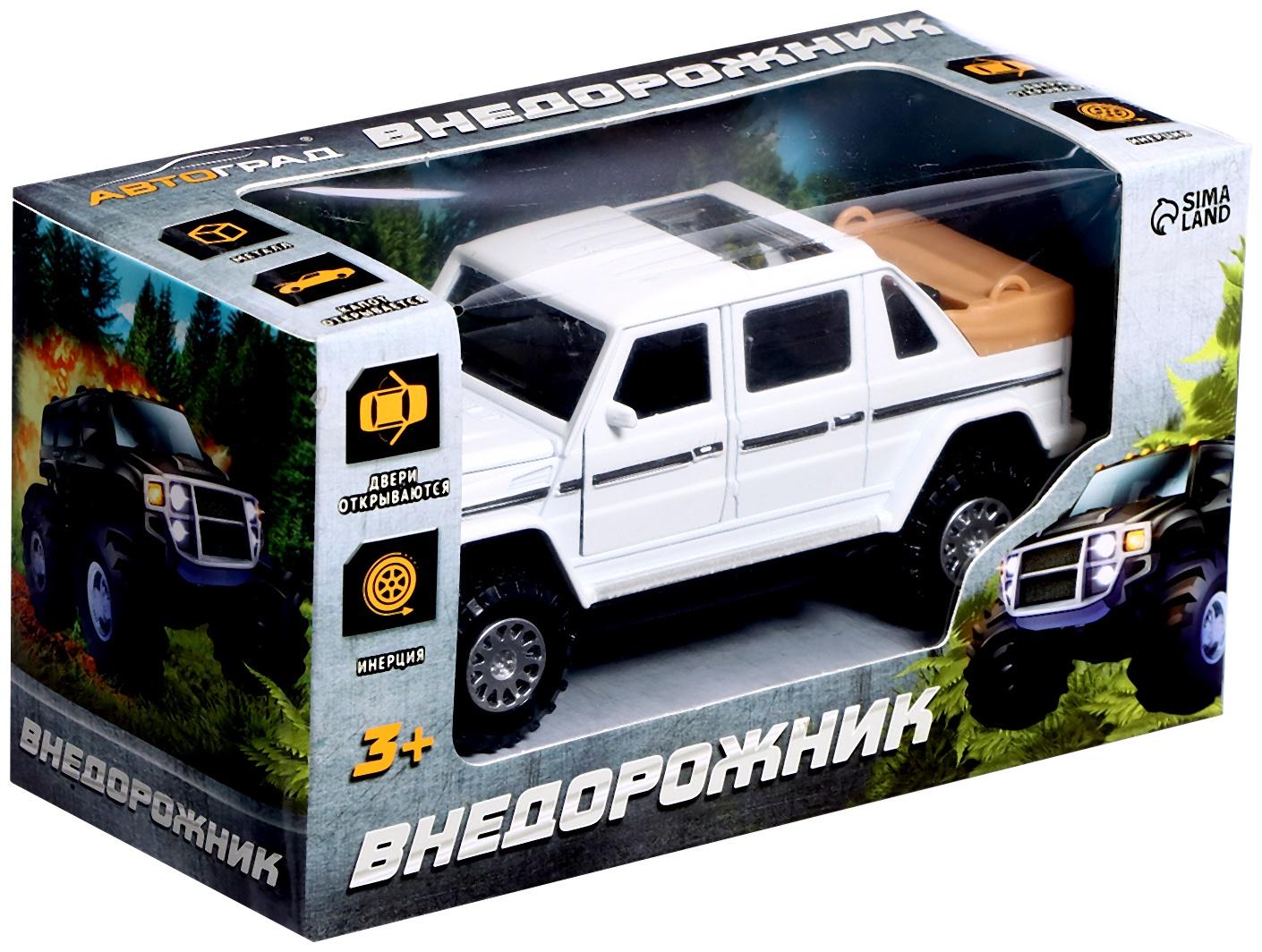 Машина металлическая «Внедорожник», инерция, свет, звук, открываются двери и капот, цвет МИКС