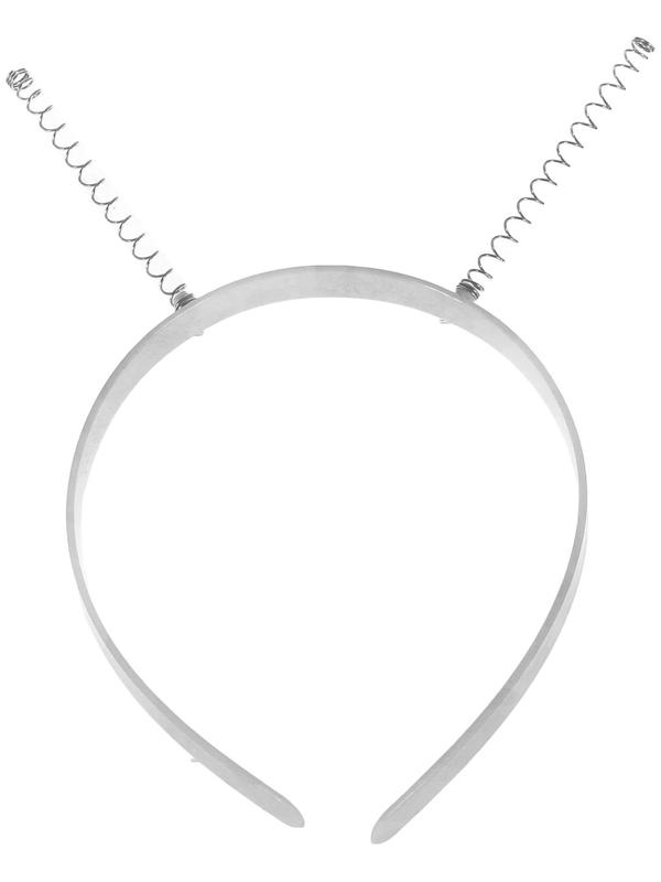 Ободок белый 1,4х37,5 см с пружинками, в наборе 12 штук