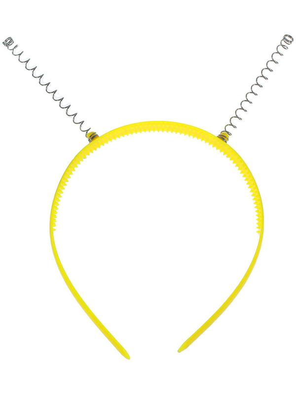 Ободок желтый 1,1х32,5 см с пружинками, в наборе 12 штук