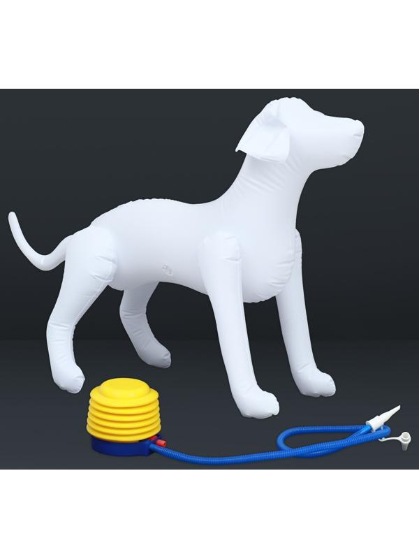 Набор: манекен надувной 80 х 56 х 29 см (белый), с насосом ножной (микс)