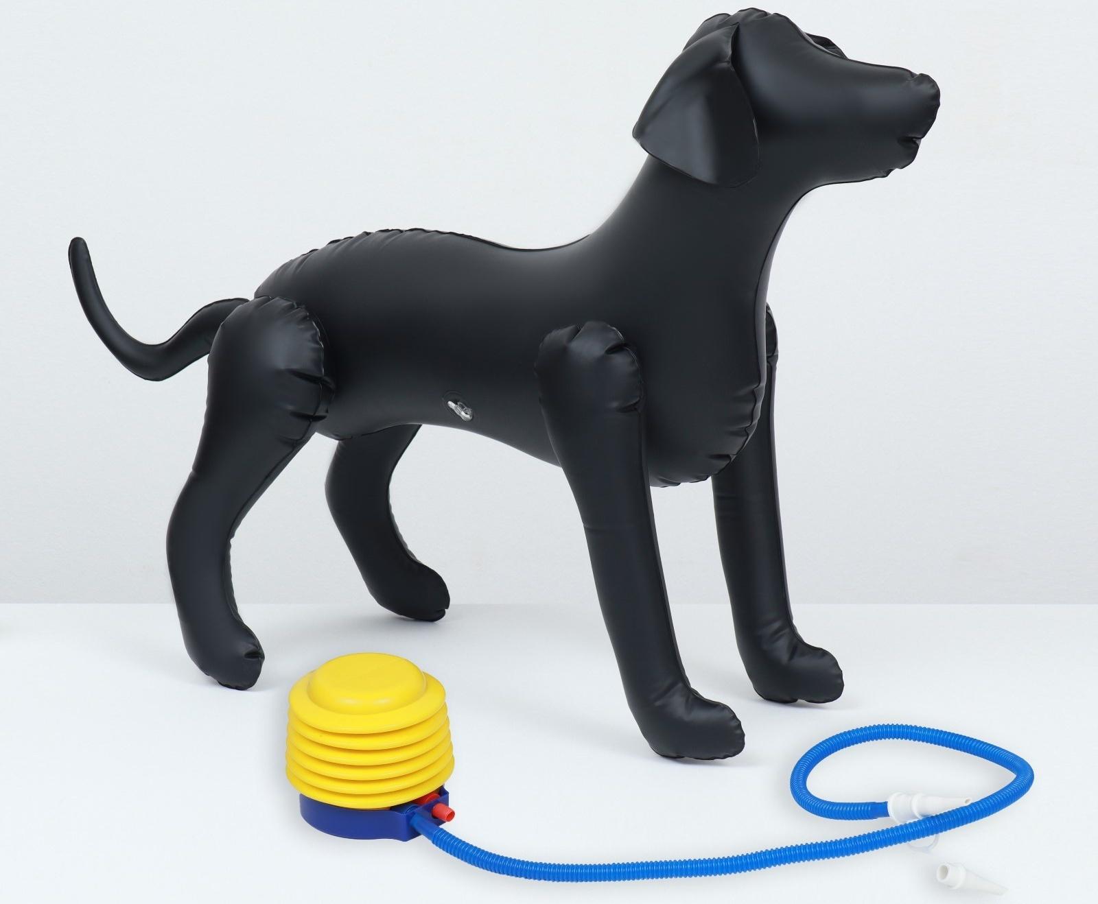 Набор: манекен надувной 80 х 56 х 29 см (чёрный), с насосом ножной (микс)