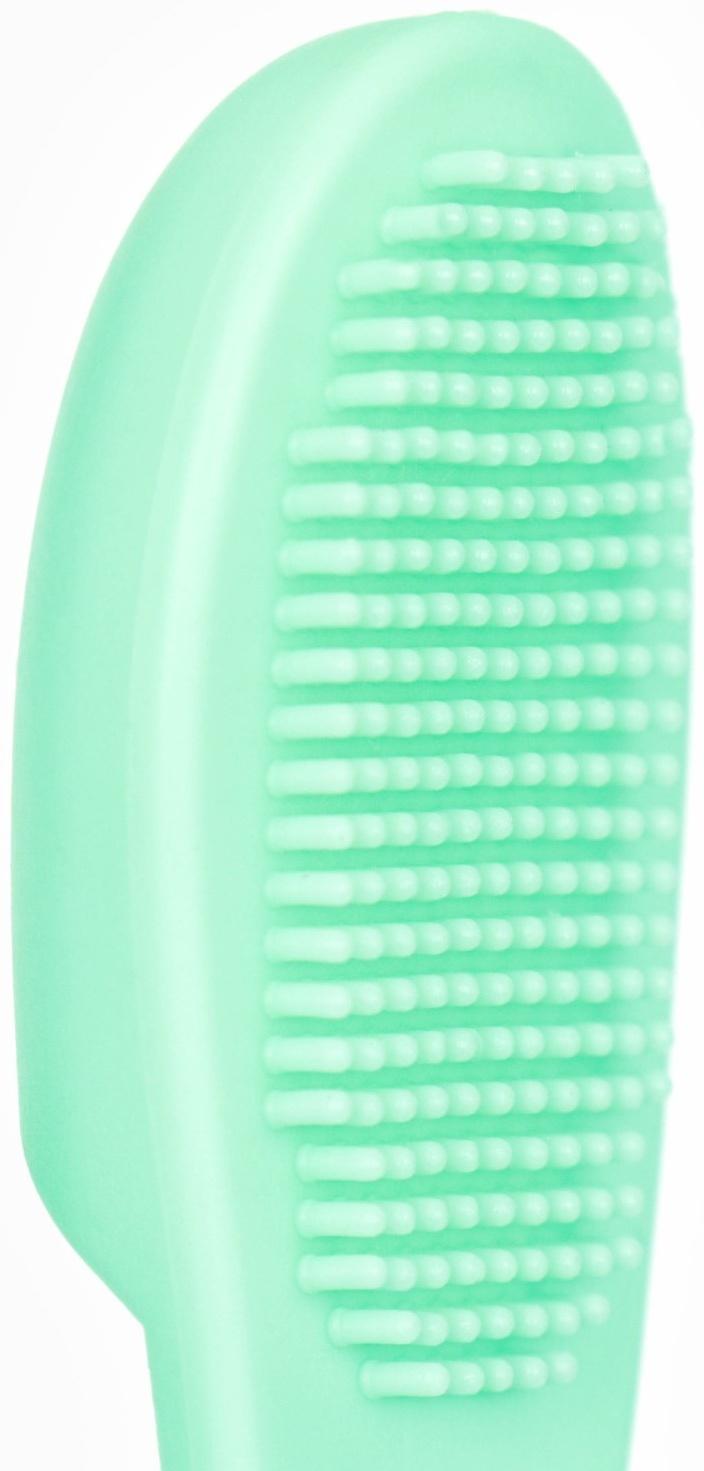 Зубная щетка для собак на палец, силиконовая, 14 см, мятная