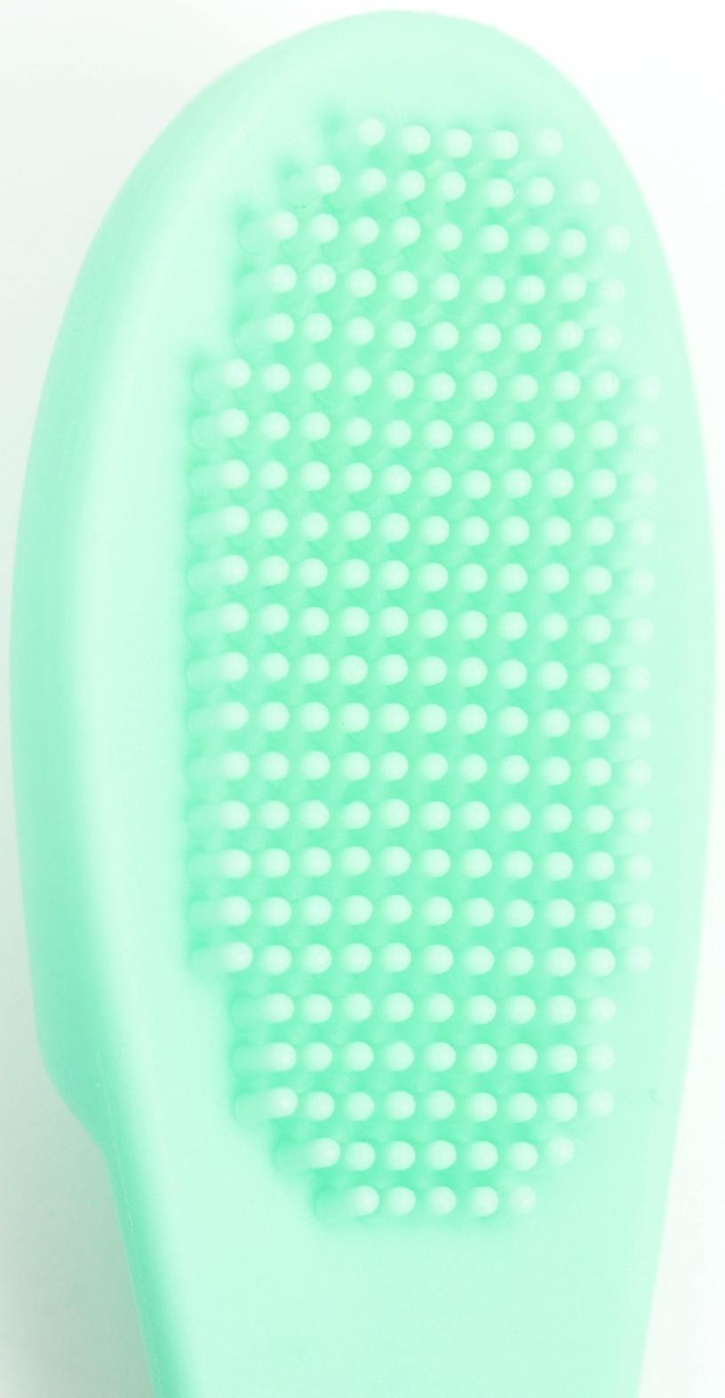 Зубная щетка для собак на палец, силиконовая, 14 см, мятная