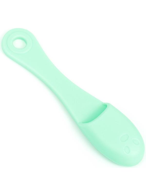 Зубная щетка для собак на палец, силиконовая, 14 см, мятная