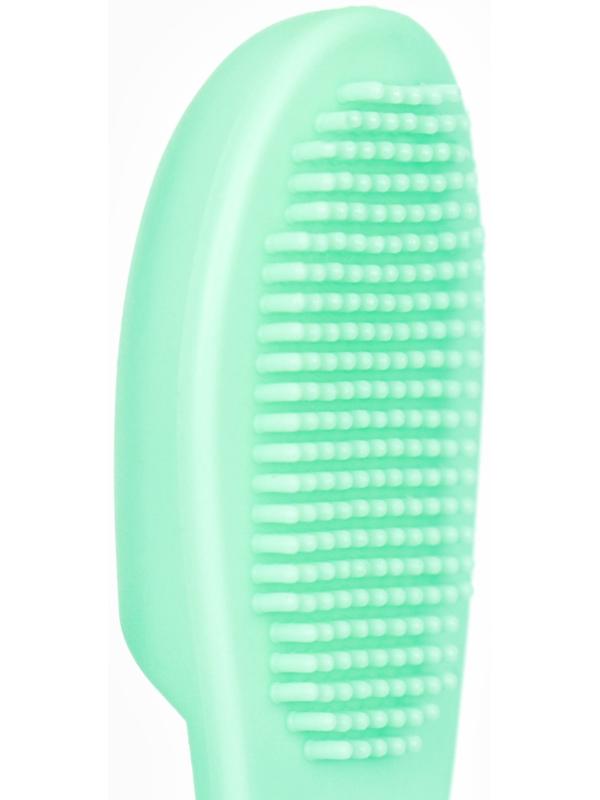 Зубная щетка для собак на палец, силиконовая, 14 см, мятная