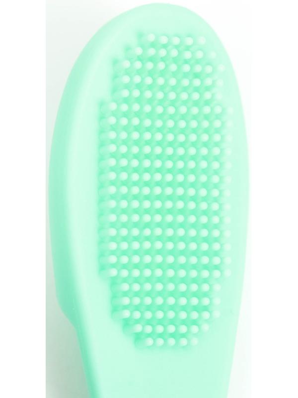 Зубная щетка для собак на палец, силиконовая, 14 см, мятная