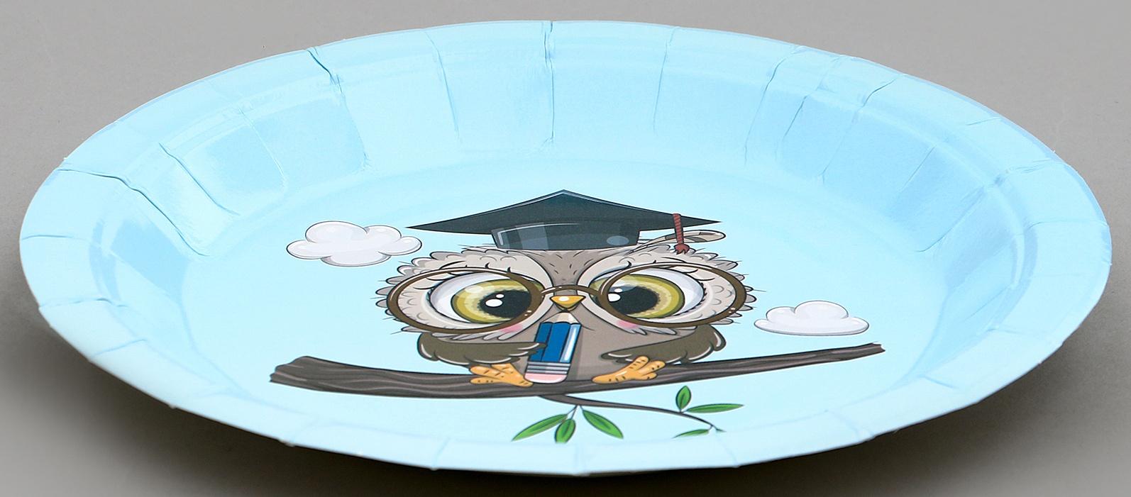 Тарелки бумажные «Совушка», 6 шт