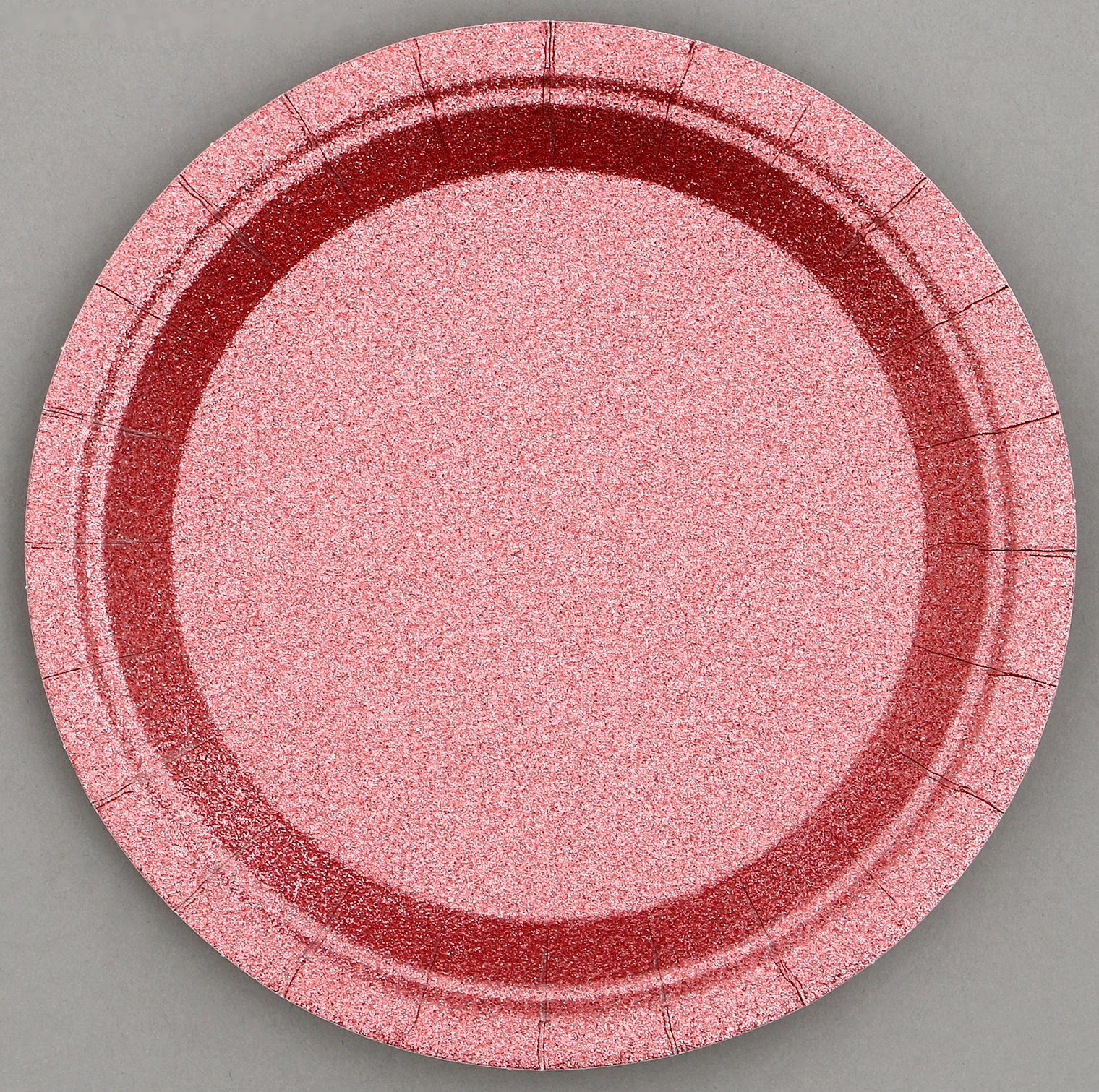 Тарелки бумажные «Блёстки», 6 шт, цвет бордовый