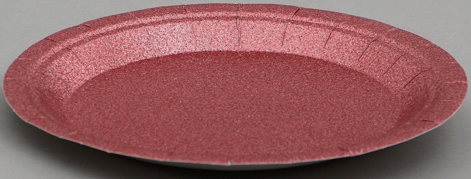 Тарелки бумажные «Блёстки», 6 шт, цвет бордовый