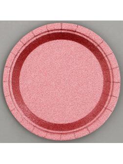 Тарелки бумажные «Блёстки», 6 шт, цвет бордовый