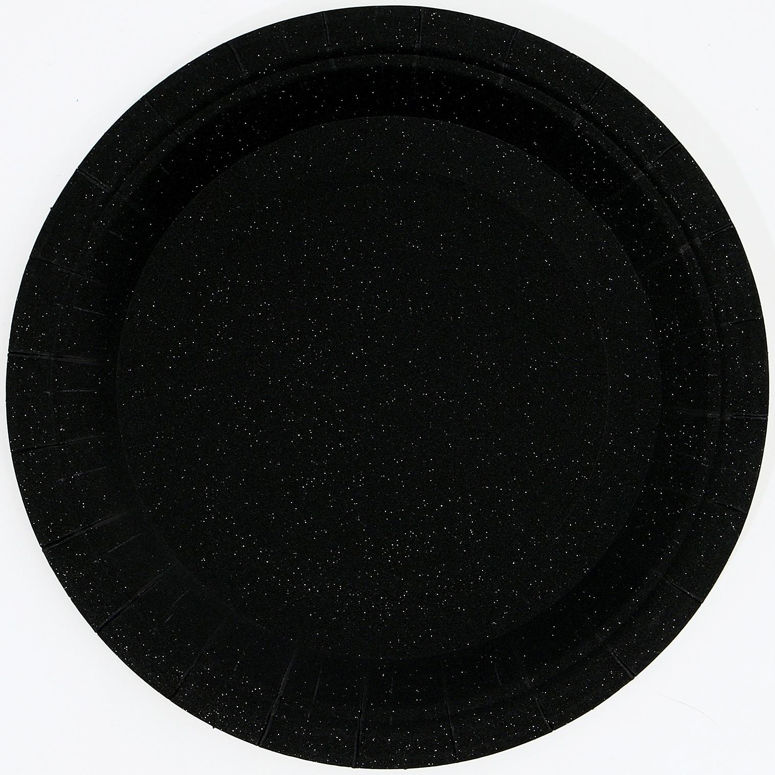 Тарелки бумажные, 6 шт, цвет черный