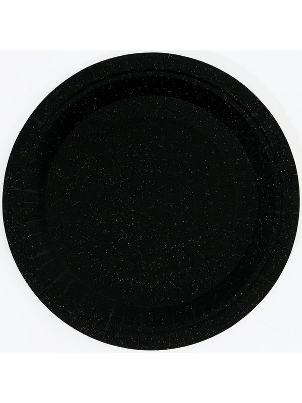 Тарелки бумажные, 6 шт, цвет черный