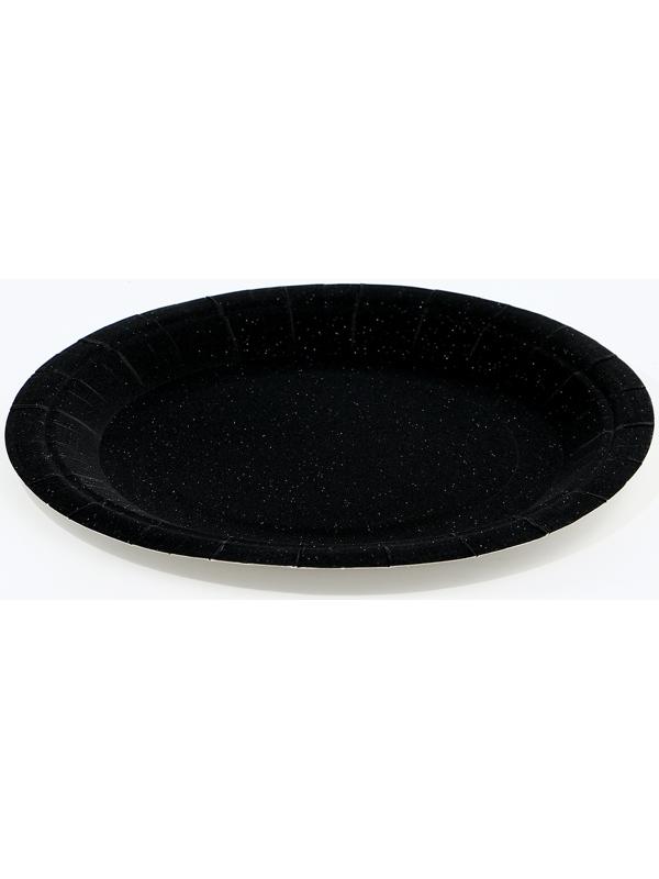 Тарелки бумажные, 6 шт, цвет черный