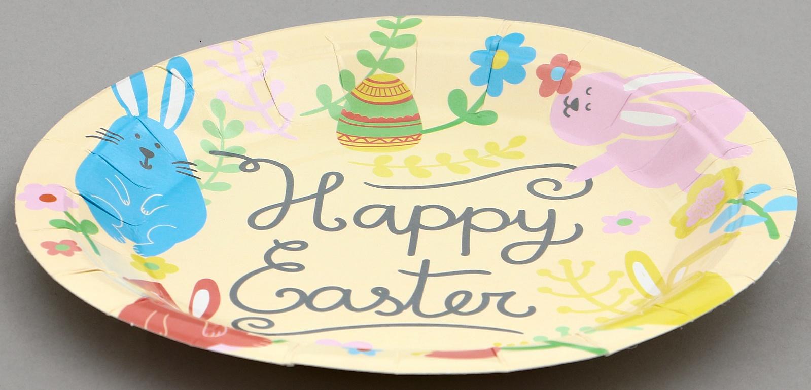 Тарелки бумажные «Светлой Пасхи» с кроликами, 6 шт