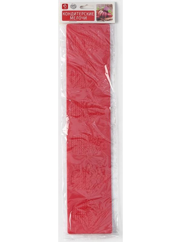 Силиконовый коврик для айсинга Доляна «Пироженки», 37,5×8×0,1 см, цвет розовый