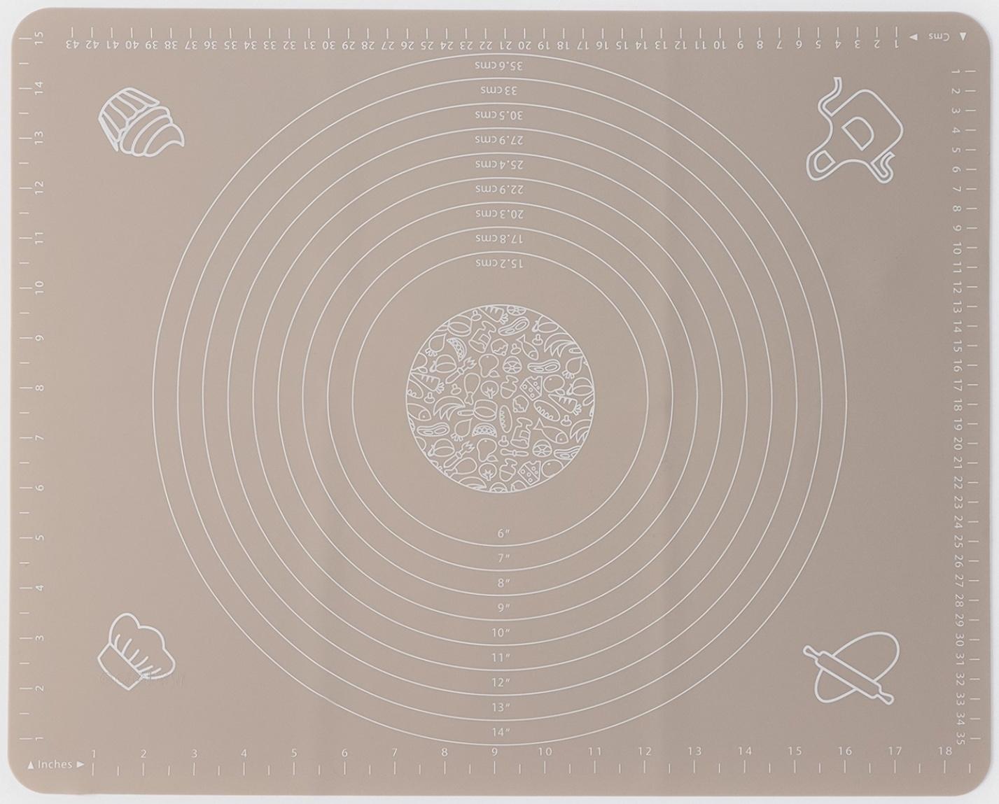 Силиконовый коврик с разлиновкой «Капучино», 50×40 см, цвет бежевый