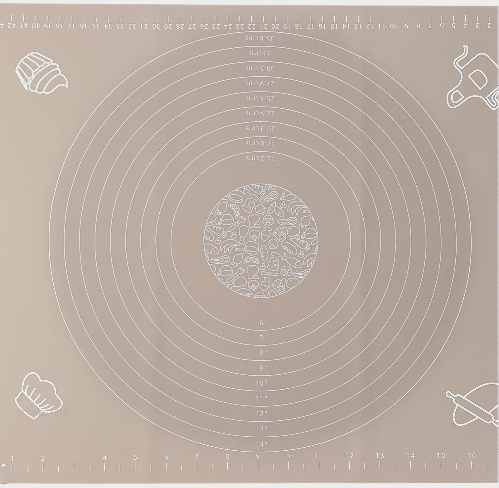 Силиконовый коврик с разлиновкой «Капучино», 50×40 см, цвет бежевый