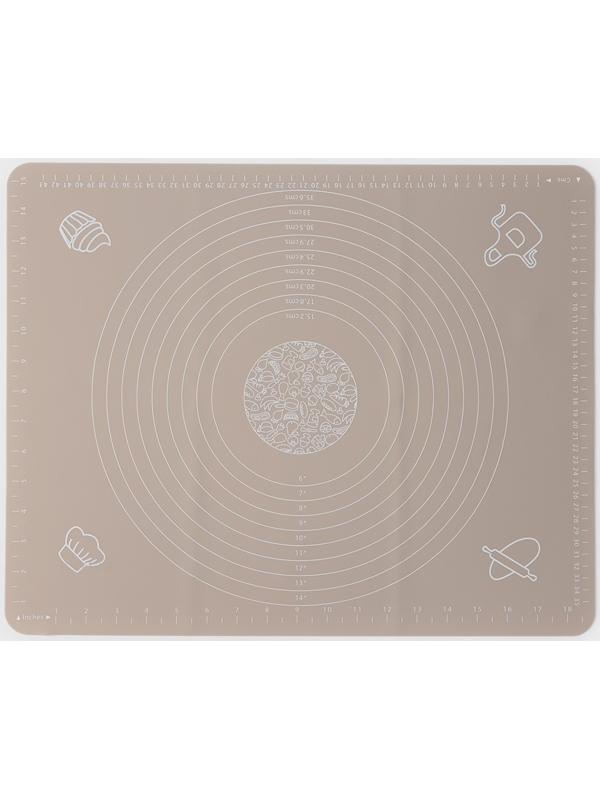 Силиконовый коврик с разлиновкой «Капучино», 50×40 см, цвет бежевый