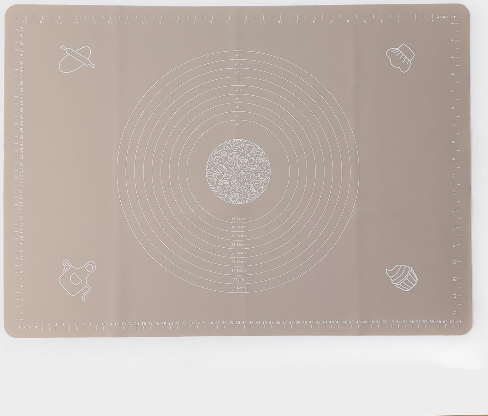 Силиконовый коврик с разлиновкой «Капучино», 70×50 см, цвет бежевый