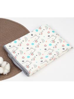 Пеленка детская Крошка Я, 50х70 см, (серая окантовка)