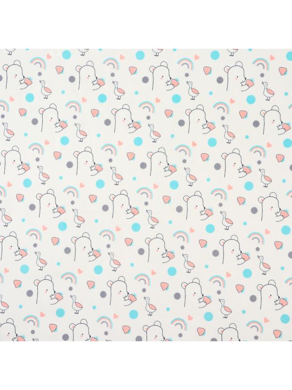 Пеленка детская Крошка Я, 50х70 см, (серая окантовка)