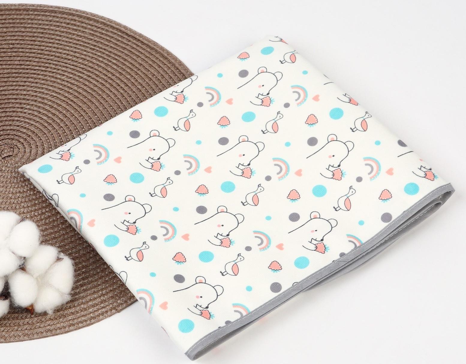 Пеленка детская Крошка Я, 70х100 см (серая окантовка)