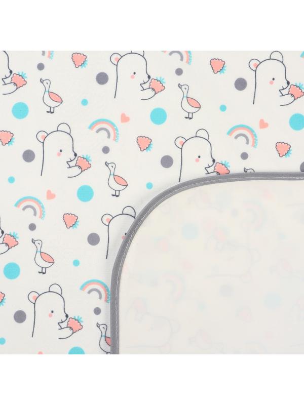 Пеленка детская Крошка Я, 70х100 см (серая окантовка)