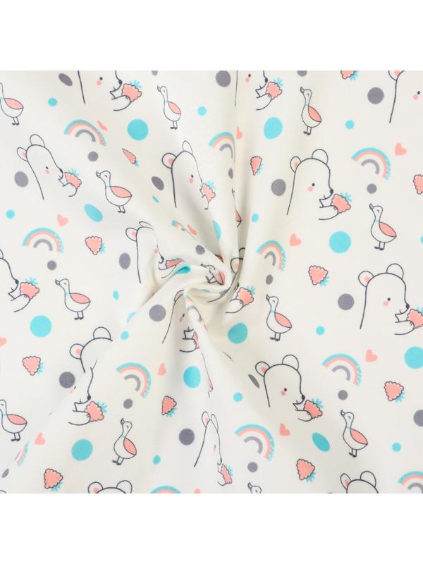 Пеленка детская Крошка Я, 70х100 см (серая окантовка)