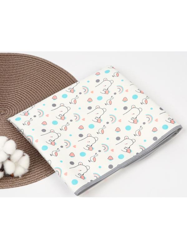 Пеленка детская Крошка Я, 70х100 см (серая окантовка)