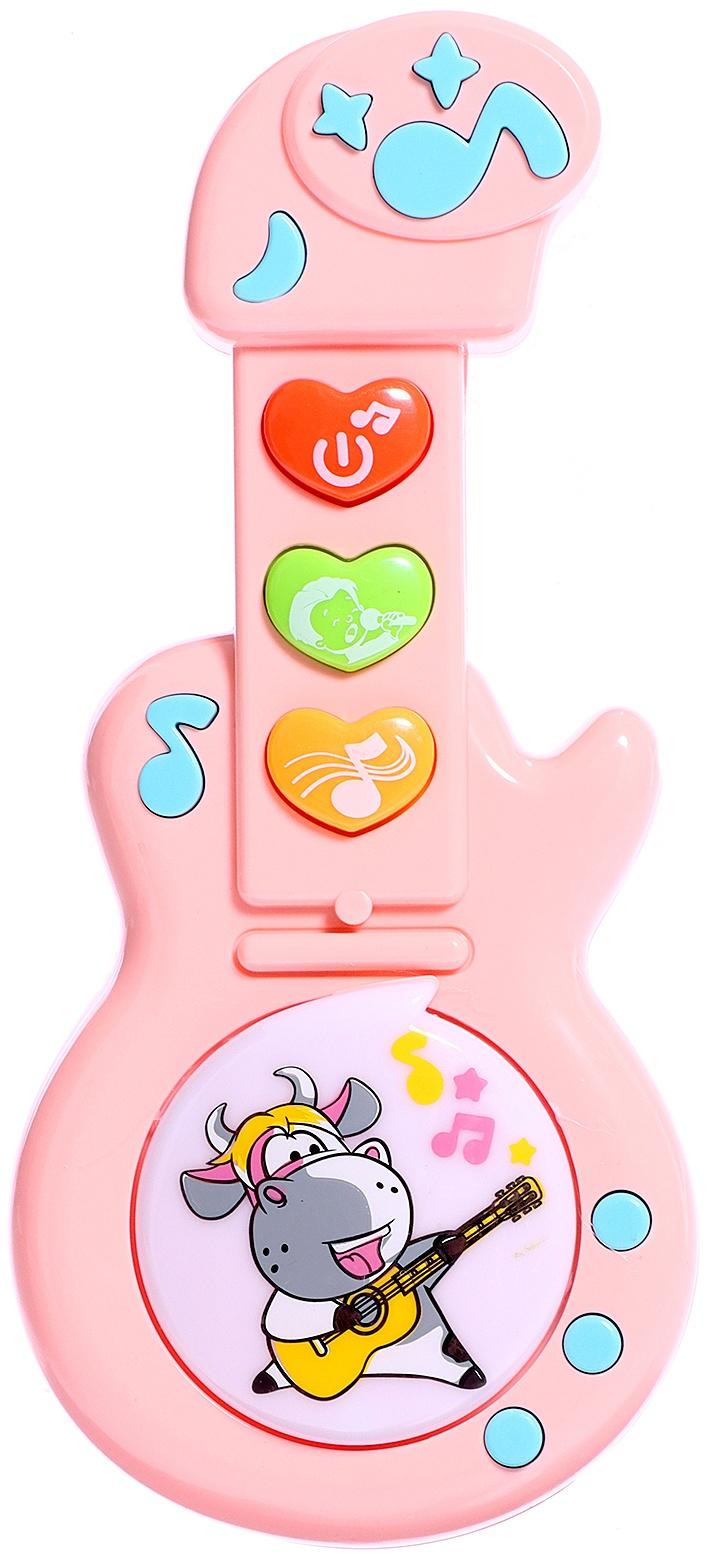 Игрушка музыкальная гитара «Коровка», звуковые эффекты, цвета МИКС