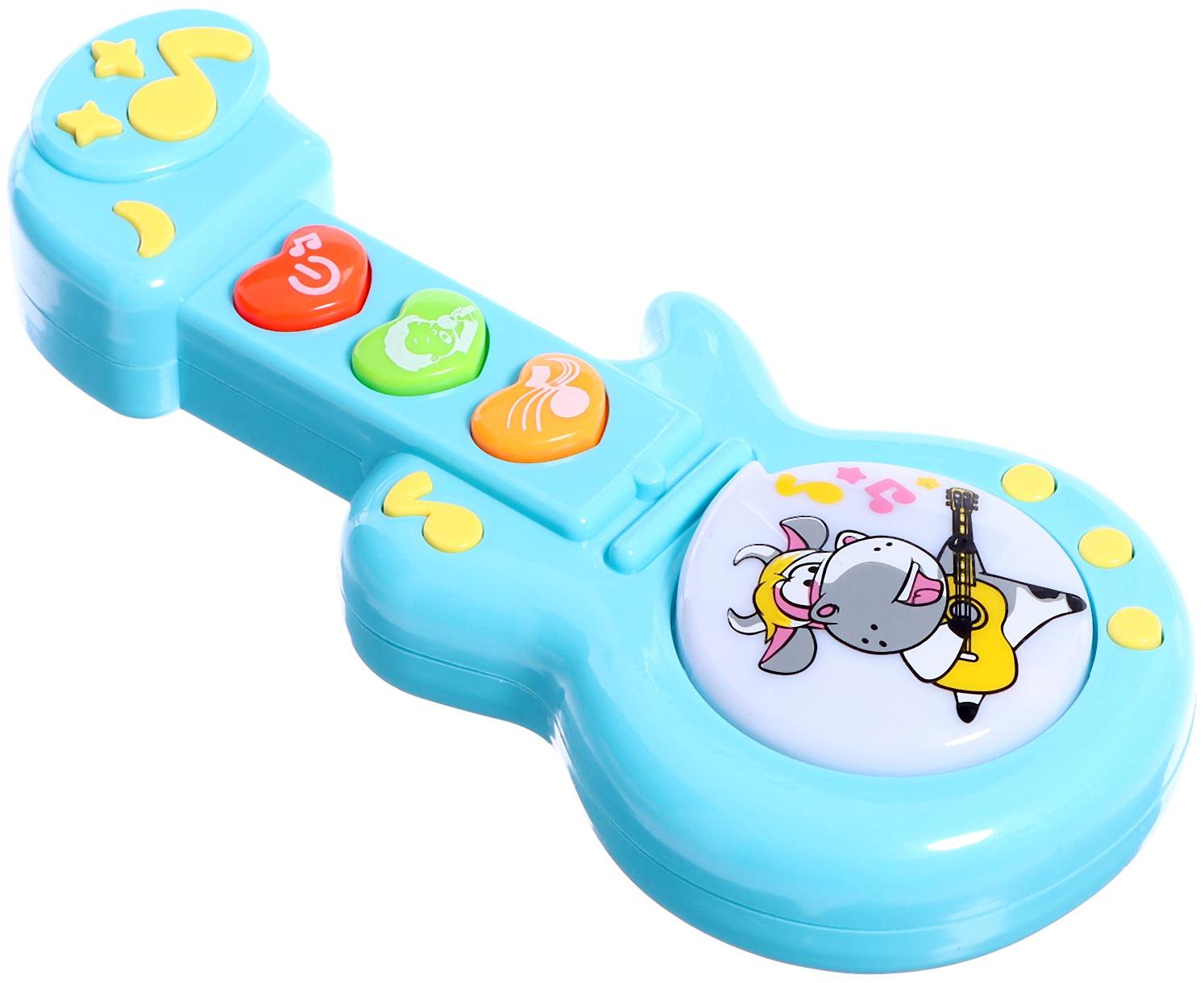 Игрушка музыкальная гитара «Коровка», звуковые эффекты, цвета МИКС