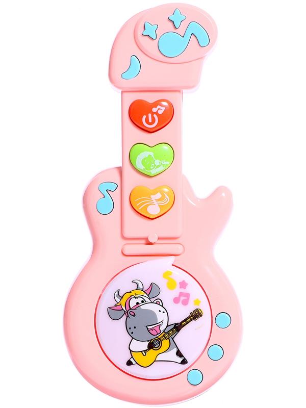Игрушка музыкальная гитара «Коровка», звуковые эффекты, цвета МИКС