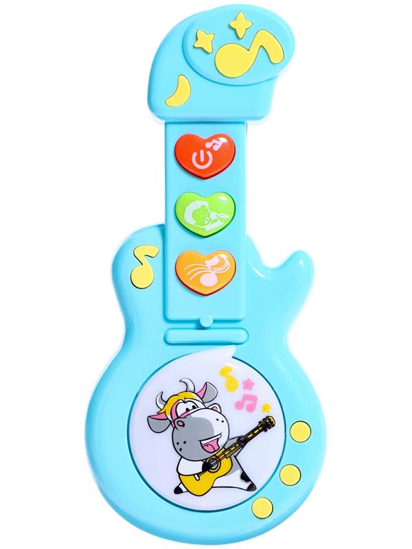 Игрушка музыкальная гитара «Коровка», звуковые эффекты, цвета МИКС