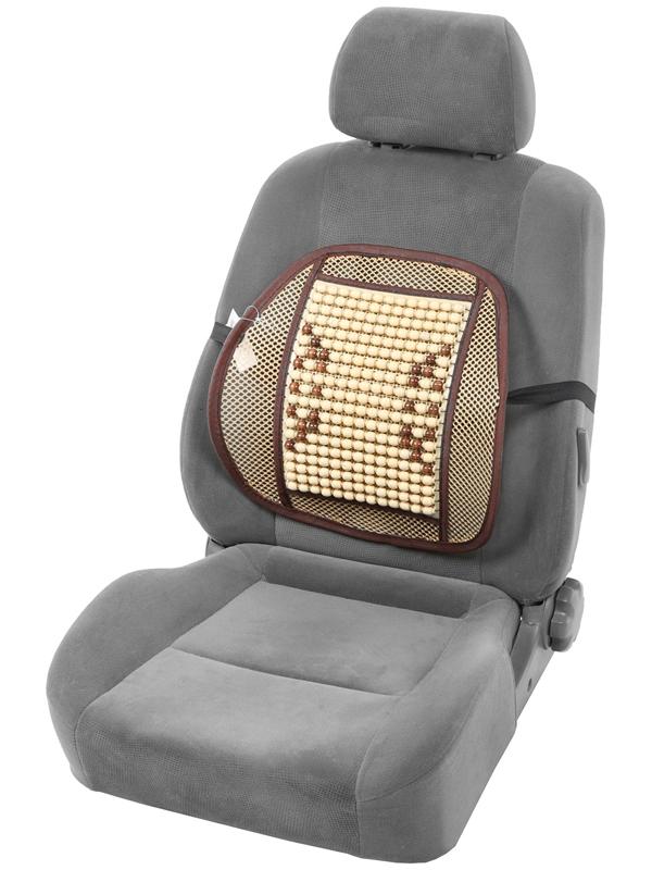 Ортопедическая спинка на сиденье с массажером, 40×40 см, бежевый