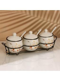 Набор банок для специй «Цветы», 200 мл, 3 шт