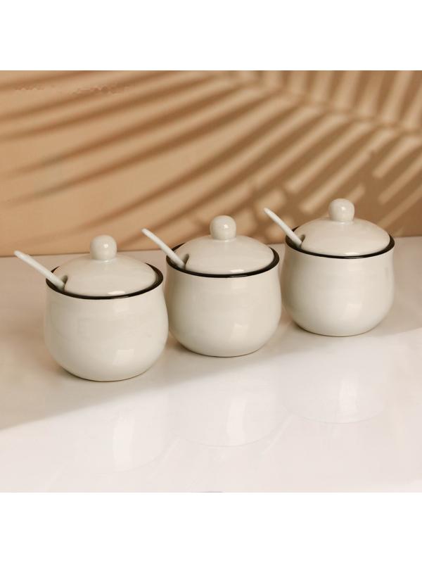 Набор банок для специй «Цветы», 200 мл, 3 шт