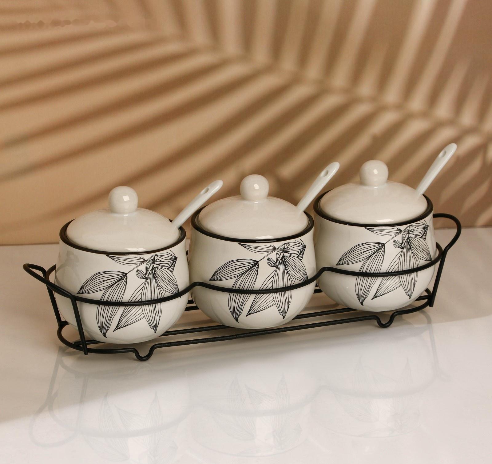 Набор банок для специй «Листья», 200 мл, 3 шт