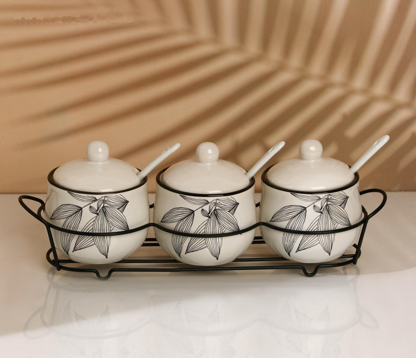 Набор банок для специй «Листья», 200 мл, 3 шт