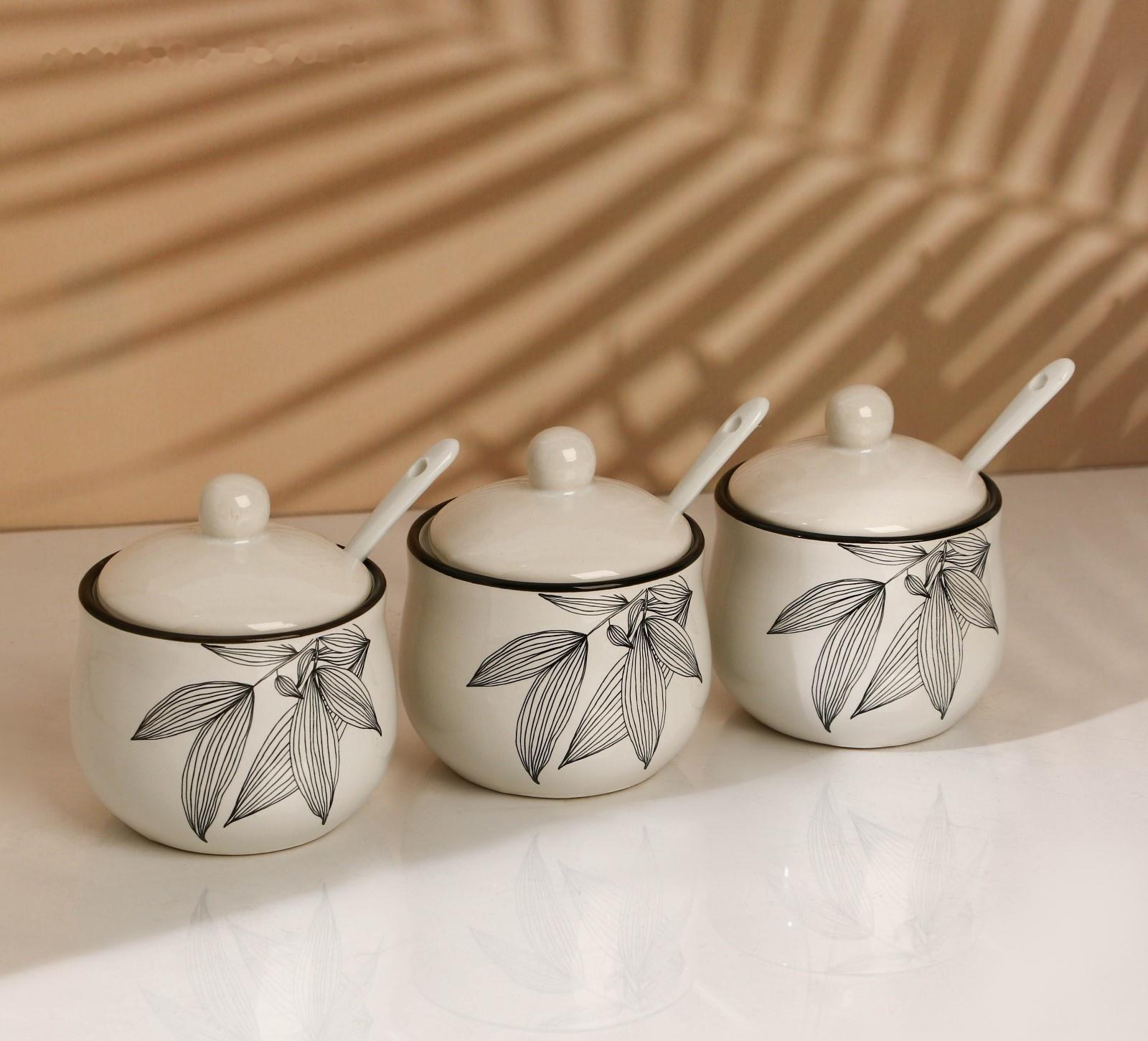 Набор банок для специй «Листья», 200 мл, 3 шт