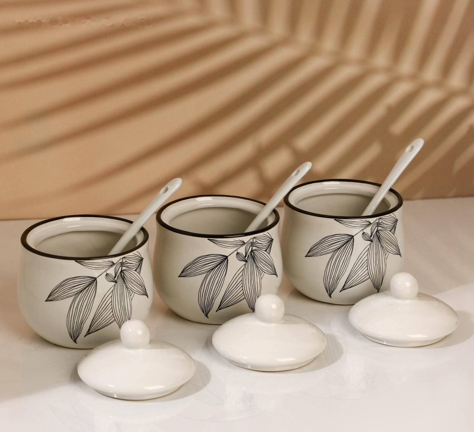 Набор банок для специй «Листья», 200 мл, 3 шт