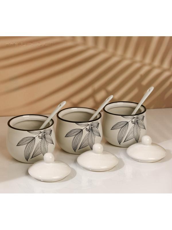 Набор банок для специй «Листья», 200 мл, 3 шт