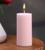 Свеча-цилиндр с гранями,5х10 см, пальмовый воск, светло-розовая, 6 ч