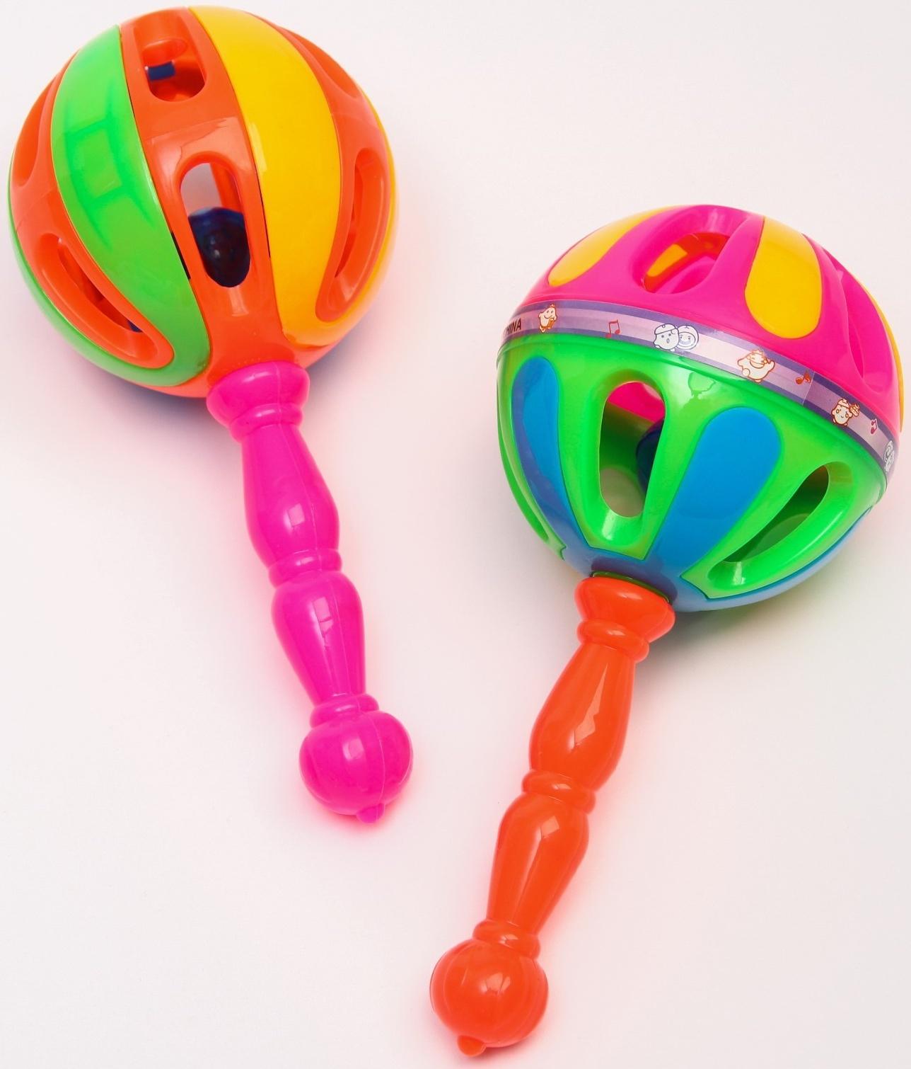Набор погремушек «Яркий маракас», 2 шт, цвет МИКС