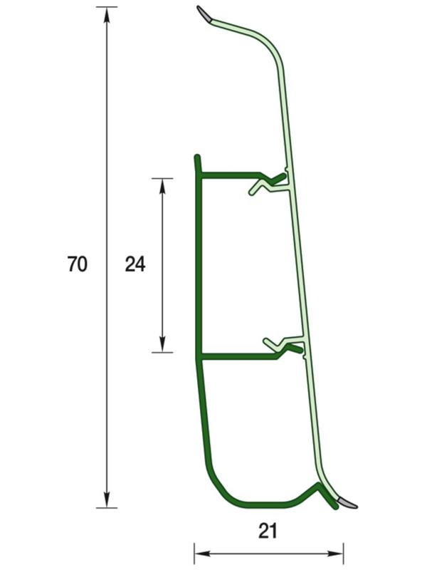 Плинтус напольный 70мм 2,2м 